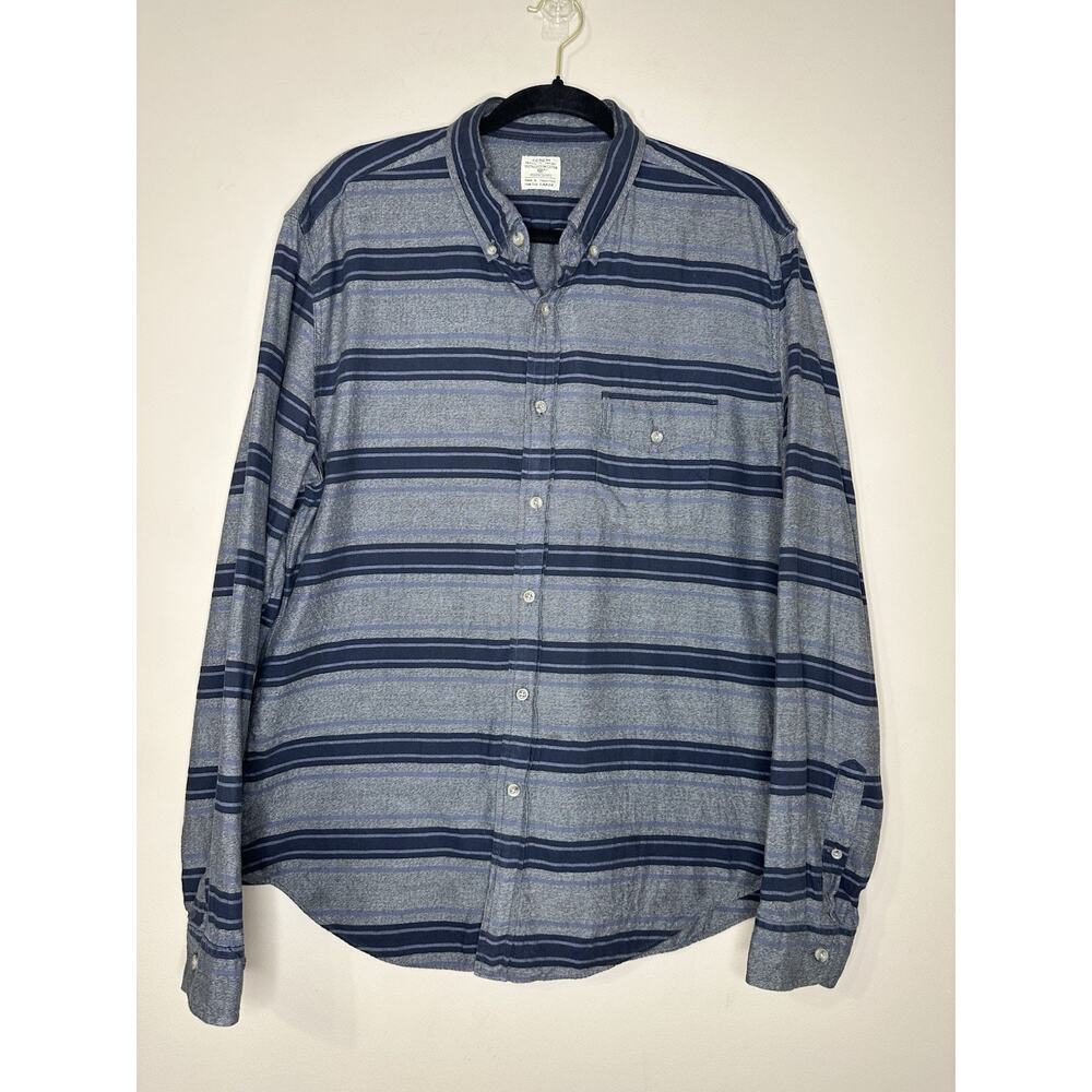 Vtg 90s Y2K Men’s J Crew 100% Cotton Striped Button Down Workshirt Size L